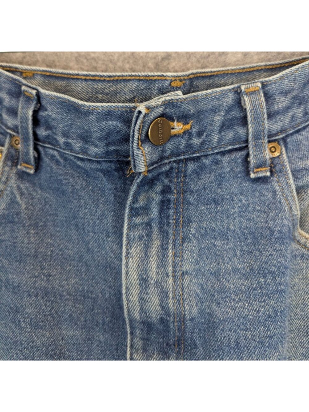 Carhartt Mens Size 36 x 34 Jeans Blue Straight Leg Denim Vintage Style Workwear - Picture 3 of 10